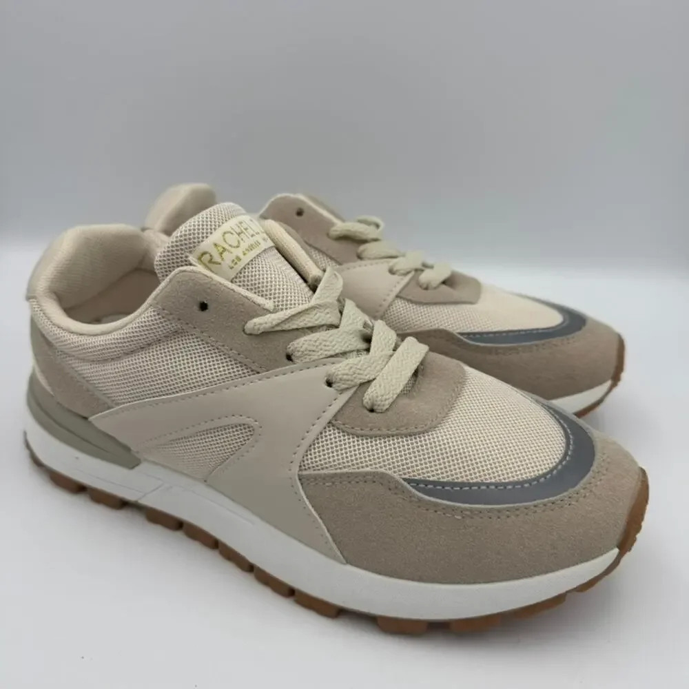 Rachel Zoe Beige Retro Sneakers Suede Mesh Sneakers Size 7.5 Athletic Streetwear